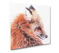 Red Fox in Winter Canvas Print | Gallery Wrapped 30mm Frame Wall Art | 20x20 inches | Ready to Hang | Abstract Animals Picture | Living Room Bedroom Lounge Office