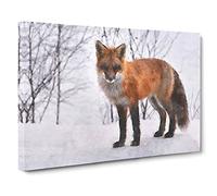 Red Fox In Winter Vol.2 Canvas Print for Living Room Bedroom Home Office Décor, Wall Art Picture Ready to Hang, 30 x 20 Inch (76 x 50 cm)