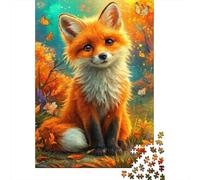 Red Fox Jigsaw Puzzle for Adults 1000 Piece Jigsaw Puzzle Autumn Forest Puzzle Game for Family Relaxing Home Gift 70x50cm/1000pcs