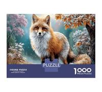 Red Fox Jigsaw Puzzle for Game 1000 Pieces Forest Stream Beginners Puzzle Starters Anxiety Relief Secret Santa Gift 52x38cm/1000pcs