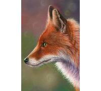 Red Fox journal / notebook with glossy cover with fox artwork by Sally Sturgess: 100 lined pages. Perfect gift for fox lover. Supports a UK artist