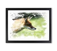 Red Fox No.1 V3 Modern Framed Print | A3 Black Framed Wall Art | Ready to Hang | Modern Animal Picture | Living Room Bedroom Lounge Office