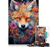 Red Fox Potrait Abstract 1000 Piece Jigsaw Puzzle for Teenagers Fine Logic Toy Relaxing Fun Neat Edge Wall Art Decor (38x26cm)
