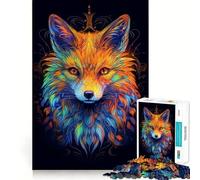 Red Fox Potrait Abstract 1000 Piece Jigsaw Puzzles for Adults Jigsaw Mind Play Home Pastime Clean Edge Lovely Present (50x75cm)