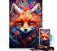 Red Fox Potrait Abstract 1000 Piece Jigsaw Puzzles for Adults Teenagers Skill Toy Soothing Fun Tight Edge Festival Gift (50x75cm)