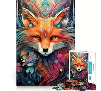 Red Fox Potrait Abstract 1000 Piece Jigsaw Puzzles for Teenagers Jigsaw Enhance Memory Cozy Relax Firm Cut Festive Gift (50x75cm)