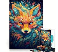 Red Fox Potrait Abstract 1000 Piece Jigsaws for Teenagers Puzzle Boost Memory Quiet Calm Premium Cut Heartfelt Gift (38x26cm)