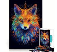 Red Fox Potrait Abstract Hard Jigsaw Puzzle for Adults 1000 Pieces Mind Puzzle Calm Relax Art Assembly (38x52cm)