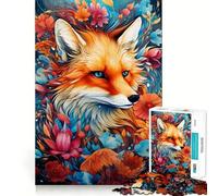 Red Fox Potrait Abstract Jigsaw Puzzle for Adults 1000 Pieces Mental Logic Toy Soothing Fun Firm Cut Warm Surprise (38x26cm)