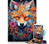 Red Fox Potrait Abstract Jigsaw Puzzle for Adults 1000 Pieces Mind Puzzle Calm Pastime Image Assembly Lovely Present (50x75cm)