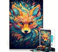 Red Fox Potrait Abstract Jigsaw Puzzle for Teenagers 1000 Pieces Mind Game Toy Relaxed Mind Neat Cut (38x52cm)