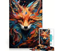 Red Fox Potrait Abstract Jigsaw Puzzles 1000 Piece for Adults Intellect Toy Calm Relax Precise Cut Santa Wish Item (50x75cm)