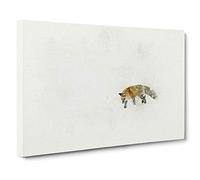Red Fox Prowling in Wyoming in Abstract Canvas Print for Living Room Bedroom Home Office Décor, Wall Art Picture Ready to Hang, 30 x 20 Inch (76 x 50 cm)