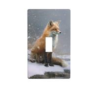 Red Fox Sits by The River Light Switch Cover Decorative Single Toggle 1 Gang Wall Plate for Kitchen Farmhouse Bedroom Bathroom Art Decor