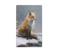 Red Fox Sits by The River Single Toggle Blank Wall Plate Light Switch Cover Decorative 1 Gang for Kitchen Room Bathroom Size 11.4x7cm