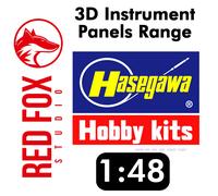 Red Fox Studio 3D Printed Instrument Panel Set HASEGAWA kit 1:48 Decal Range