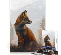 Red Fox Trees Mountains 1000 Piece Jigsaw Puzzles for Teenagers Jigsaw Clear Logic Toy Peaceful Time Perfect Cut Santa Wish List (38x52cm)