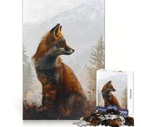 Red Fox Trees Mountains 1000 Pieces Jigsaw Puzzles for Adults Mental Logic Toy Serene Time Firm Cut (50x75cm)