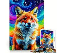 Red Fox Under A Rainbow Sky 1000 Pieces Jigsaws Adults Puzzles Gifts Mind Challenge Toy Easy Leisure Precise Cut (50x75cm)