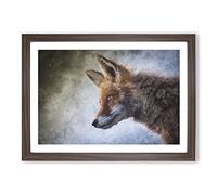 Red Fox Vol.5 Painting Framed Print | A2 Walnut Framed Wall Art | Ready to Hang | Modern Animal Picture | Living Room Bedroom Lounge Office