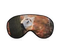 Red Fox Want to Climb Tree Sleep Eye Mask Soft Sleep Cover Blindfold Sleeping Mask Cover for Sleep Travel