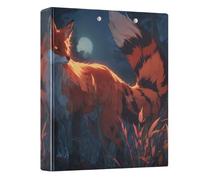 Red Fox with Glowing Fur 3 Ring Binders 1.5 Inch Clear View Three Ring Binders Versatile Binder Fits 200 Sheets 1 Pack