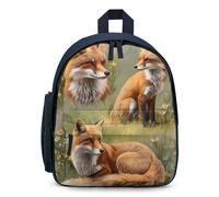 Red Fox1 Cute Backpack Small Daily Daypack Travel Shoulder Bag with Adjustable Strap Funny Graphic