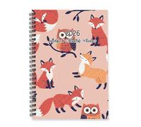 Red Foxes 2026 Planner Diary A5 To Do List Notebook Journals 2026 Women's Diary Weekly Planner for College Student Week To View Monthly Year with Dotted Line Note Page Slim