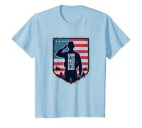 Red Friday Military Patriotic Land of The Free Brave T-Shirt, Kids, Baby Blue, 3 Years