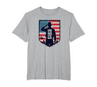 Red Friday Military Patriotic Land of The Free Brave T-Shirt, Men's Big and Tall, Heather Grey, 4X Tall