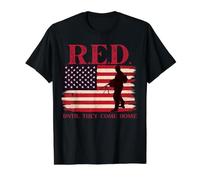 Red Friday Military Shirts Until They All Come Home Soldiers Value Graphic T-Shirt, Men, Black, XL