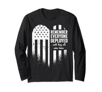 Red Friday Remember Everyone Deployed Military American Flag Long Sleeve T-Shirt