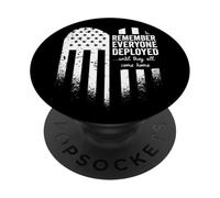 Red Friday Remember Everyone Deployed Military American Flag PopSockets Adhesive PopGrip