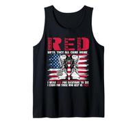 Red Friday Remember Everyone Deployed Military American Flag Tank Top