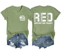 Red Friday Shirt V-Neck On Fridays We Wear Red Tshirt Remember Everyone Deployed Shirts for Men Women