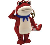 (Red) Frog Keychain - Press-to-Salute Purse Bag Pendants Keychain - Cute Key Decor Bag Handbag Pendant, Cute Anime Keychain, Creative Key Chain Frog Toy