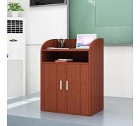 Red Front Desk Reception Counter with Lockable Drawer Negotiation Table for Office & Beauty Salon Welcome Desk Furniture Stylish Front Counter Design Perfect for Reception Areas