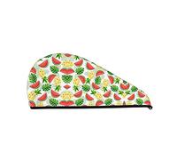 Red Fruit Printed Hair Towel Wrap, Super Absorbent Dry Hair Cap for Women Shower Caps for Gym Salon Bath Shower