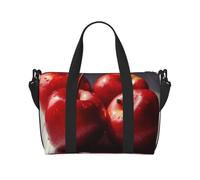 Red Fruit Printed Travel Duffel Bag for Women Men - Weekend Overnight Bags with Adjustable Shoulder Strap and Handle