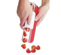Red Fruit Slicer & Splitter - Grape/Cherry/Tomato Cutter, Fast Fruit Salad Maker, 20 x 7.5 x 7 cm (Red)