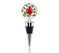 Red Fruit Wine Stopper Zinc Alloy Beverage Bottle Stopper Reusable Leak Proof Wine Cork Cute Champagne Saver Decorative Bottle Sealer Plug Gift for Men Women