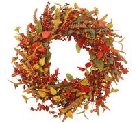 (Red fruit wreath (40*40 cm)) New Autumn Grape Wreath Thanksgiving Halloween Decoration Home Door Hanging Door Decoration