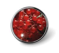 Red Fruits And Leaves Badge Holder Personalized Metal Button Pin Fashion Round Badge with Pattern Pin DIY Button Badges Exquisite Brooch Crafts Gift Clothes Decorative Pins