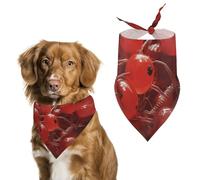 Red Fruits and Leaves Pet Scarf Adjustable Pet Accessories Triangular Scarf Washable Floral Print Puppy Bib Bandana Stylish Comfortable Cat Scarves for Holiday Scarfs