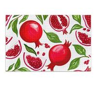 Red Fruits Pomegranates White Adults Jigsaw 500 Piece Puzzles Animal Art Painting Winter Scene Puzzle White Elephant Gifts Funny, 20.5x14.9 Inch