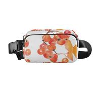Red Fruits White Trendy Fanny Waist Pack for Women Men Teenagers Mini Belt Bag with Adjustable Strap for Shopping Sports Work, Red Fruits White, One Size