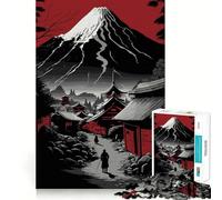 Red Fuji Mountain 1000 Piece Jigsaw Puzzle for Teenagers Mental Logic Toy Quiet Calm Firm Cut Santa Wish Item (38x26cm)
