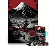 Red Fuji Mountain 1000 Piece Jigsaw Puzzles for Teenagers Boost Memory Gentle Relax Premium Cut Bday Surprise (38x52cm)