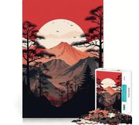 Red Fuji Mountain 1000 Pieces Jigsaws Adults Puzzles Brain Workout Toy Soft Relax Image Assembly Lovely Present (50x75cm)