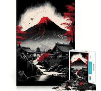 Red Fuji Mountain Jigsaw 1000 Pieces for Teenagers Strengthen Memory Relaxing Fun Smooth Edge Santa Wish List (50x75cm)